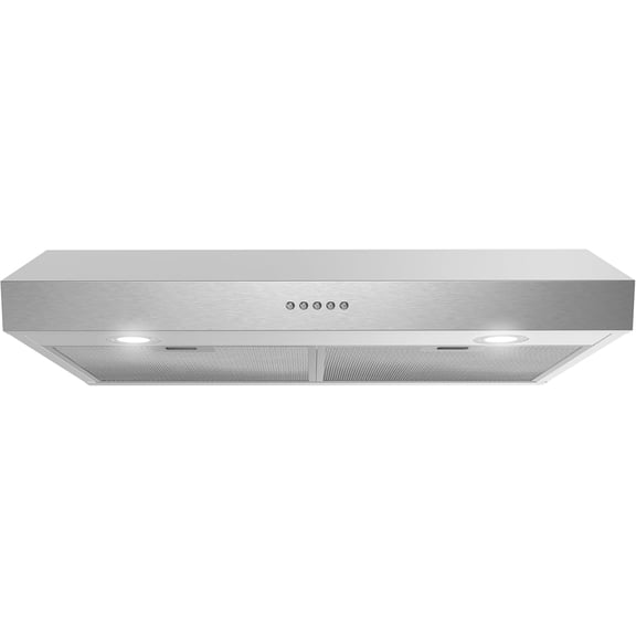Streamline 30 in. Rapallo Ducted Undermount 165 CFM Range Hood in Brushed Stainless Steel with Mesh Filters, Push Button Control, LED Lights