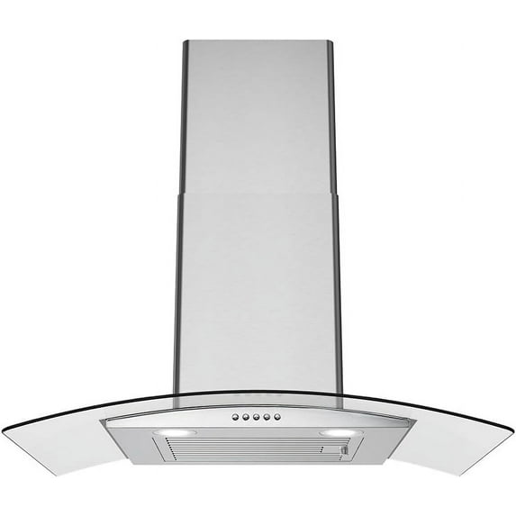 Streamline 30 in. Rosmini Ductless Wall Mount Range Hood in Brushed Stainless Steel with Baffle Filters, Push Button Control, LED Lights