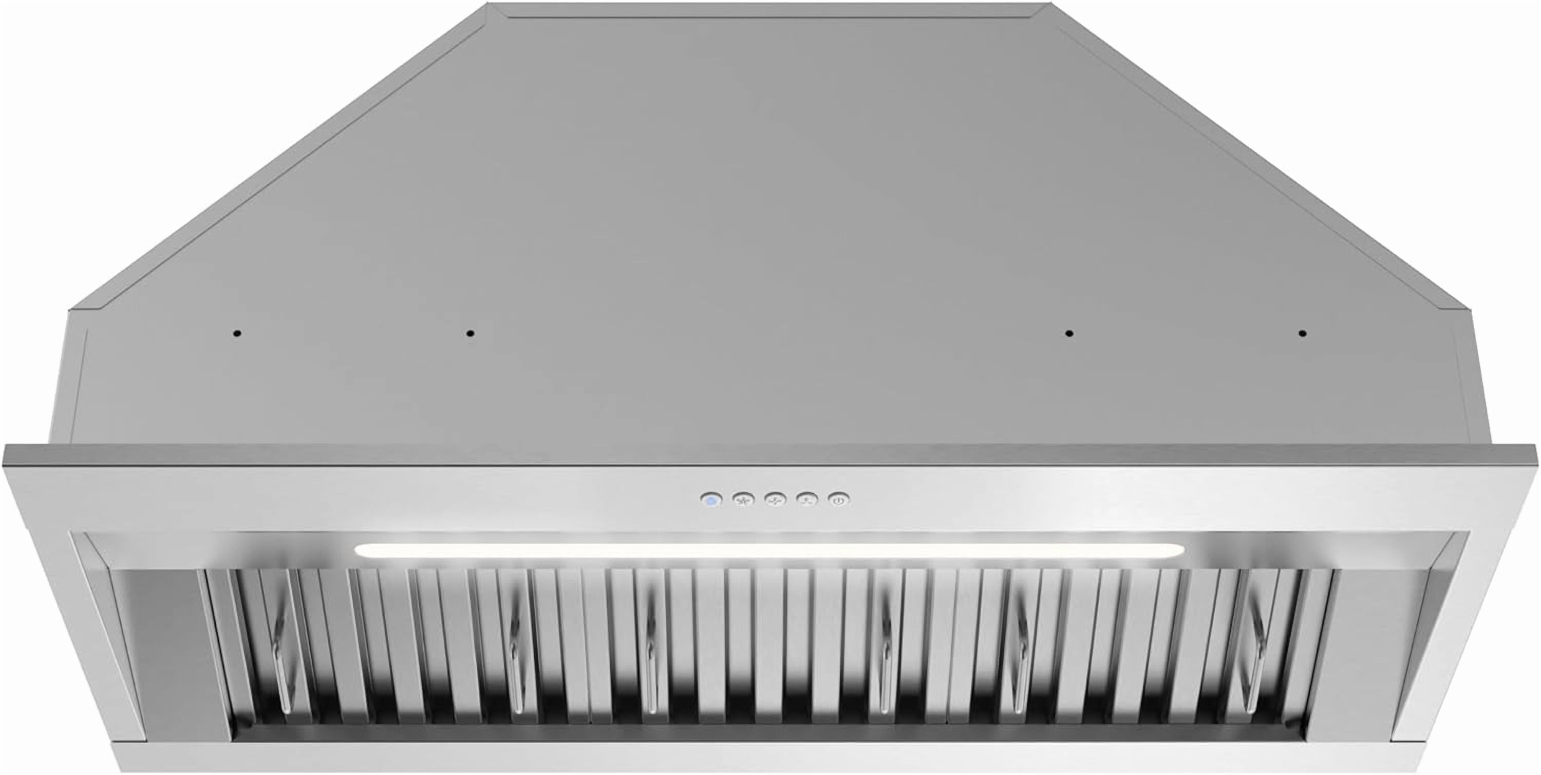 Streamline 34 in. Pescara Ducted Insert 350 CFM Range Hood in Brushed Stainless Steel with Baffle Filters, Electronic Button Control, LED Light