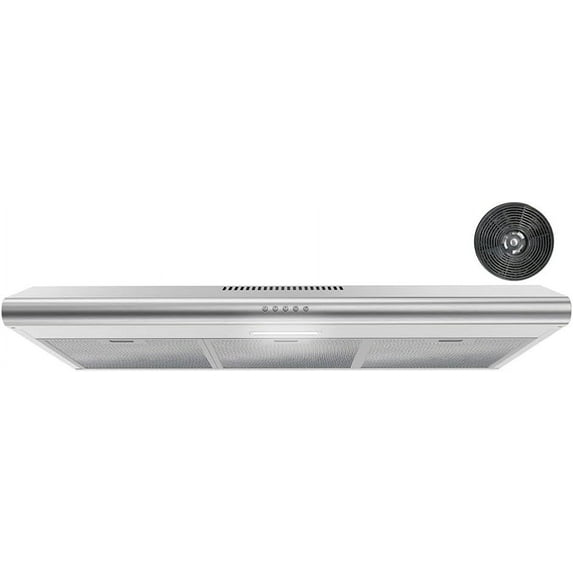 Streamline 36 in. Amendola Convertible Undermount Range Hood in Brushed Stainless Steel with Mesh Filters, Push Button Control, LED Light