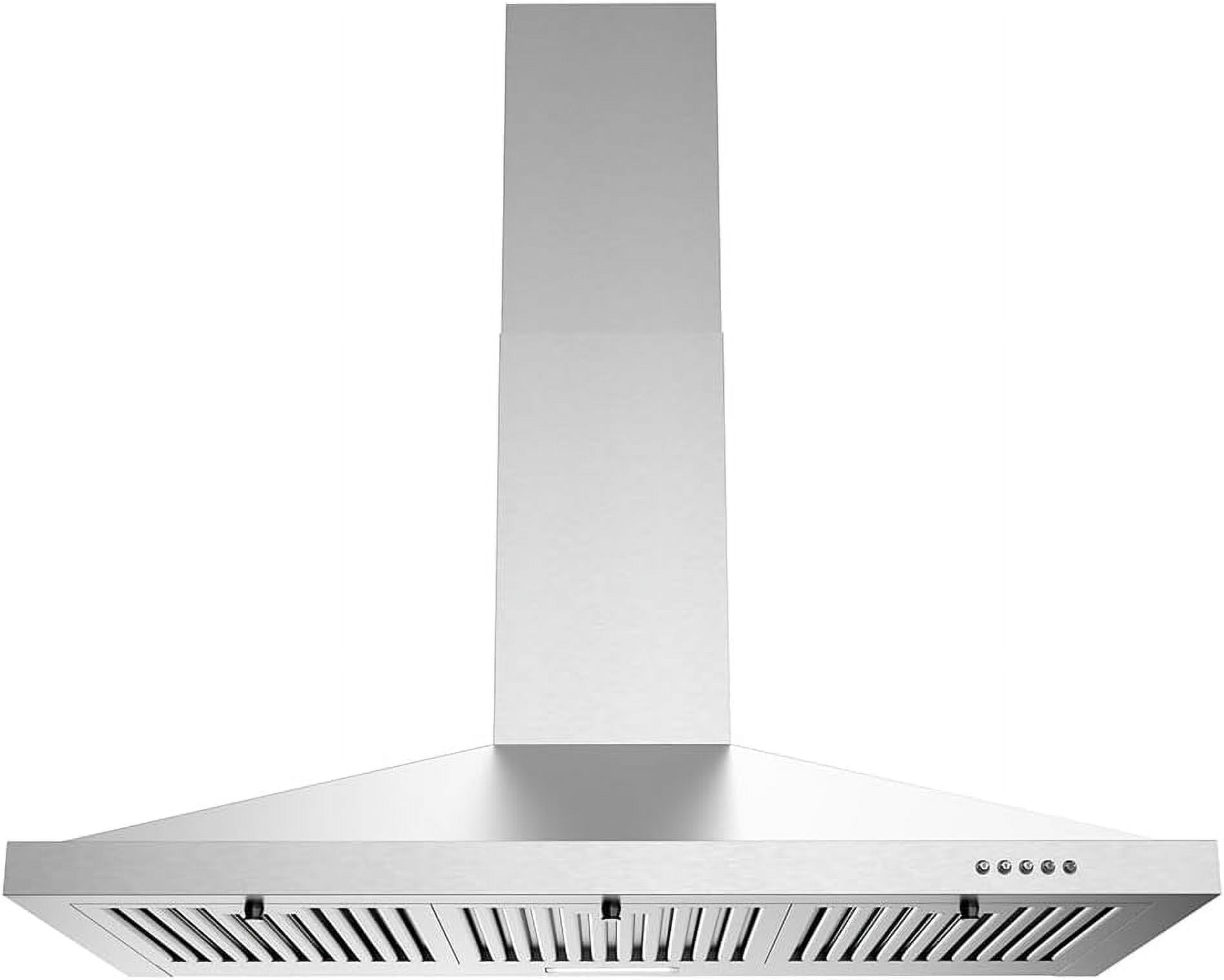 Streamline 36 in. Gaiola Ducted Wall Mount Range Hood in Brushed Stainless Steel with Baffle Filters, Push Button Control, LED Light