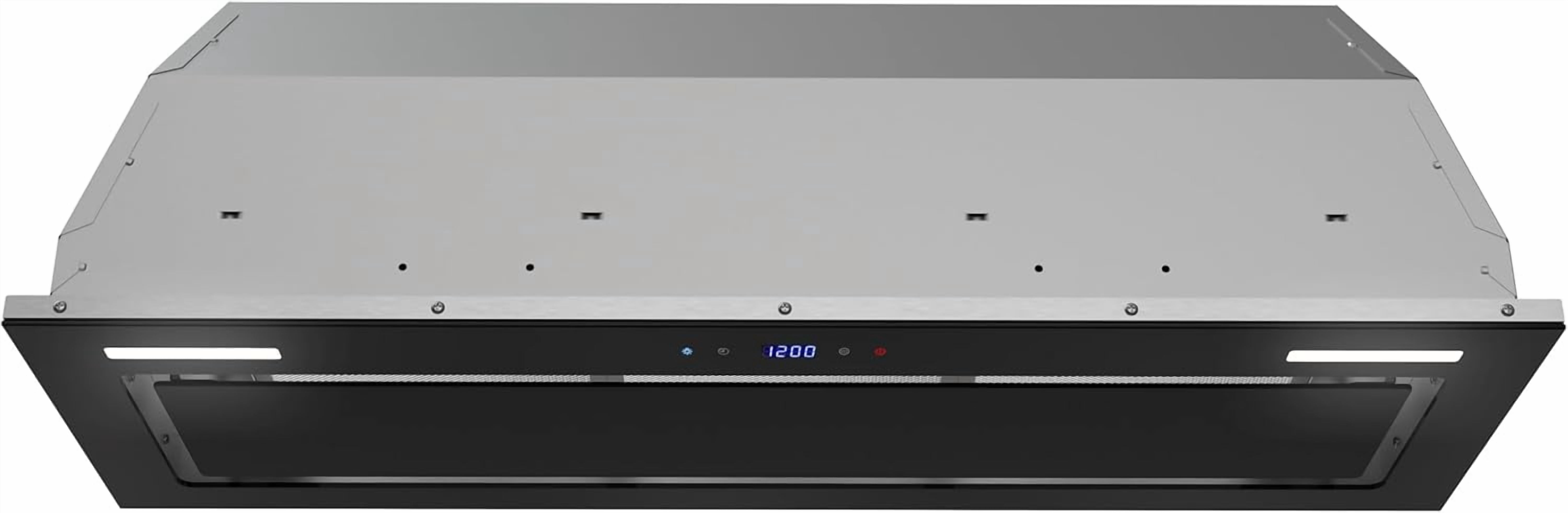 Streamline 36 in. Gorizia Ducted Insert 350 CFM Range Hood in Glossy Black with Mesh Filters, Touchpad Control, LED Lights