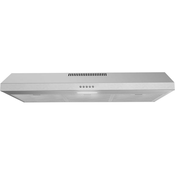 Streamline 36 in. Rapolla Ducted Undermount 80 CFM Range Hood in Brushed Stainless Steel with Mesh Filters, Push Button Control, LED Light