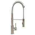 thumbnail image 1 of Dura Faucet DF-MK504SLK-SN RV Swivel High-Arc Spring Kitchen Sink Faucet - Single Handle - Kitchen Faucet with Pull-Down Sprayer - Optional Deck Plate (Brushed Satin Nickel), 1 of 2