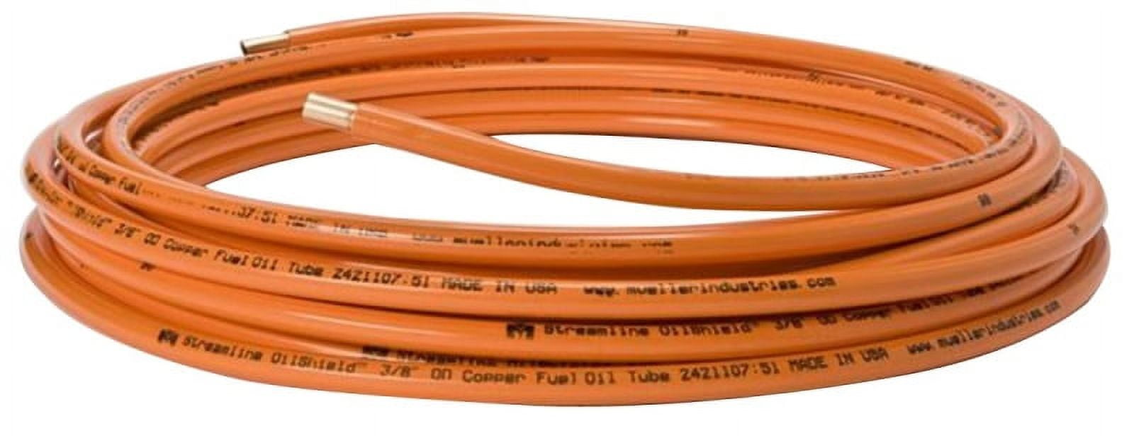 Streamline DG06100 OilShield Copper Tubing, 1/4 in, 100 ft L, Dehydrated, Coil Orange