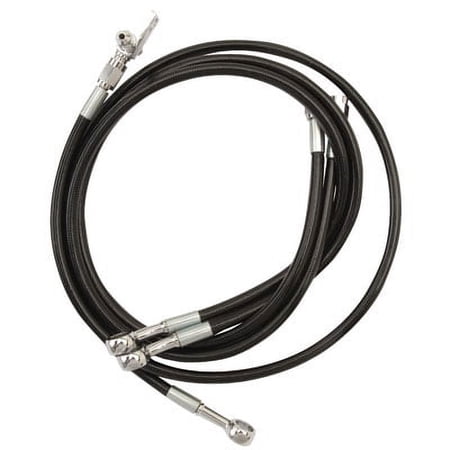 Streamline Front Steel Braided Brake Line Standard Length +2" Black for Yamaha YFZ 450 2012-2013