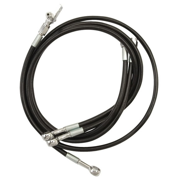 Streamline Front Steel Braided Brake Line Standard Length Black