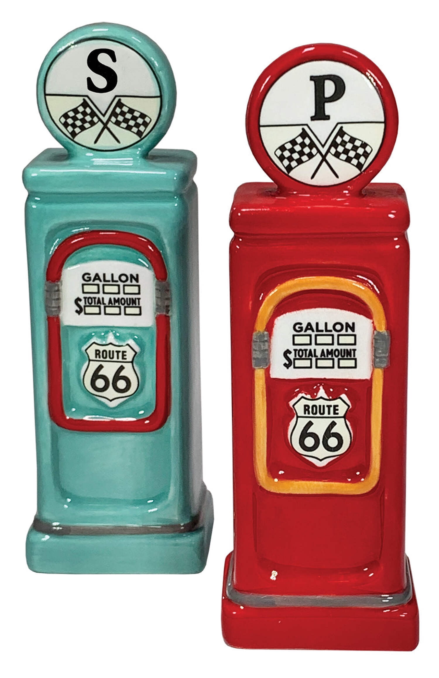Streamline Imagine Road Trip Gas Pumps Ceramic Salt & Pepper Shakers Set