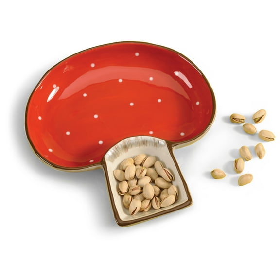 Streamline Imagined Mushroom Two Sectioned Serving Bowl