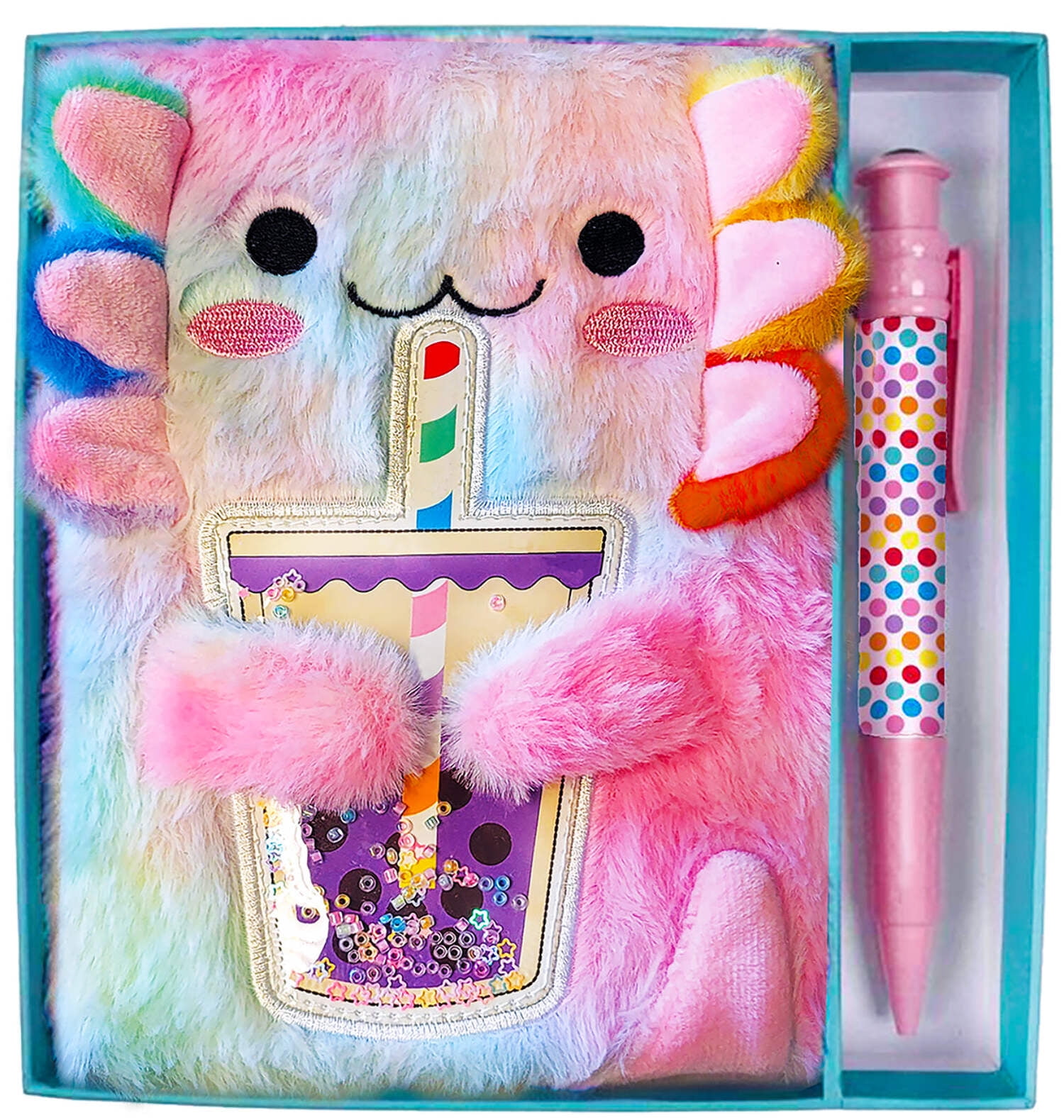Streamline Imagined Plush Boba Axolotl Journal  Pen Set