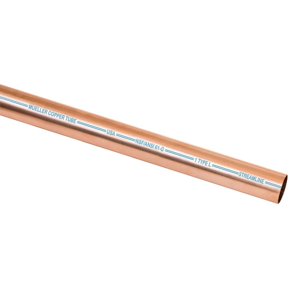 Streamline LH10010 01075 Copper Tubing, 1 in, 10 ft L, Type L, Coil