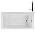 thumbnail image 1 of Streamline N-4060-703-BGL 60 in. x 32 in. Acrylic Soaking Drop-In Bathtub in Glossy White, With External Drain in Brushed Gold, 1 of 12