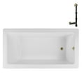 thumbnail image 1 of Streamline N-4080-706-PBR 66 in. x 34 in. Acrylic Soaking Drop-In Bathtub in Glossy White, With External Drain in Polished Brass, 1 of 12