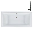 thumbnail image 1 of Streamline N-4120-712-BNK 60 in. x 32 in. Acrylic Soaking Drop-In Bathtub in Glossy White, With External Drain in Brushed Nickel, 1 of 12