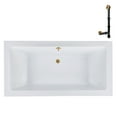 thumbnail image 1 of Streamline N-4140-715-BGL 66 in. x 34 in. Acrylic Soaking Drop-In Bathtub in Glossy White, With External Drain in Brushed Gold, 1 of 12