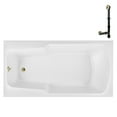 thumbnail image 1 of Streamline N-4200-724-PBR 66 in. x 34 in. Acrylic Soaking Drop-In Bathtub in Glossy White, With External Drain in Polished Brass, 1 of 12