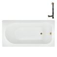 thumbnail image 1 of Streamline N-4240-733-BGL 66 in. x 34 in. Acrylic Soaking Drop-In Bathtub in Glossy White, With External Drain in Brushed Gold, 1 of 12