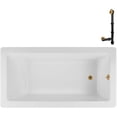 thumbnail image 1 of Streamline N-4240-733-ORB 66 in. x 34 in. Acrylic Soaking Drop-In Bathtub in Glossy White, With External Drain in Matte Oil Rubbed Bronze, 1 of 2
