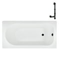 thumbnail image 1 of Streamline N-4260-736-BL 72 in. x 36 in. Acrylic Soaking Drop-In Bathtub in Glossy White, With External Drain in Matte Black, 1 of 12
