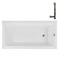 thumbnail image 1 of Streamline N-4340-748-BGL 60 in. x 32 in. Acrylic Soaking Drop-In Bathtub in Glossy White, With External Drain in Brushed Gold, 1 of 12