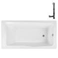 thumbnail image 1 of Streamline N-4400-757-BNK 60 in. x 32 in. Acrylic Soaking Drop-In Bathtub in Glossy White, With External Drain in Brushed Nickel, 1 of 12