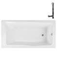 thumbnail image 1 of Streamline N-4400-757-CH 60 in. x 32 in. Acrylic Soaking Drop-In Bathtub in Glossy White, With External Drain in Polished Chrome, 1 of 12