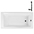 thumbnail image 1 of Streamline N-4420-760-BL 66 in. x 34 in. Acrylic Soaking Drop-In Bathtub in Glossy White, With External Drain in Matte Black, 1 of 13