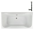 thumbnail image 1 of Streamline N-4460-766-BNK 60 in. x 32 in. Acrylic Soaking Drop-In Bathtub in Glossy White, With External Drain in Brushed Nickel, 1 of 14