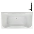 thumbnail image 1 of Streamline N-4500-772-WH 72 in. x 36 in. Acrylic Soaking Drop-In Bathtub in Glossy White, With External Drain in Glossy White, 1 of 15