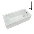 thumbnail image 1 of Streamline NAL-5260-BNK 60 in. x 30 in. Acrylic Right-Hand Drain Alcove Bathtub in Glossy White With External Drain in Brushed Nickel, 1 of 10
