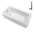 thumbnail image 1 of Streamline NAL-5520-CH 66 in. x 32 in. Acrylic Left-Hand Drain Alcove Bathtub in Glossy White With External Drain in Polished Chrome, 1 of 10