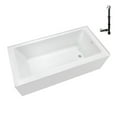 thumbnail image 1 of Streamline NAL-5580-WH 60 in. x 32 in. Acrylic Right-Hand Drain Alcove Bathtub in Glossy White With External Drain in Glossy White, 1 of 10