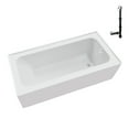 thumbnail image 1 of Streamline NAL-5700-WH 66 in. x 32 in. Acrylic Right-Hand Drain Alcove Bathtub in Glossy White With External Drain in Glossy White, 1 of 10