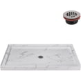 thumbnail image 1 of Streamline NTM-632-60MB-AL 60 in. x 36 in. Alcove Acrylic Shower Base in Matte Marble with Center Drain, Drain Included, 1 of 4