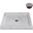 thumbnail image 1 of Streamline NTM-664-36MB-CR 36 in. x 36 in. Corner Acrylic Shower Base in Matte Marble with Center Drain, Drain Included, 1 of 4