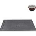 thumbnail image 1 of Streamline NTM-886-60GR-AL 60 in. x 36 in. Alcove Acrylic Shower Base in Matte Grey with Center Drain, Drain Included, 1 of 4