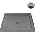 thumbnail image 1 of Streamline NTM-910-36GR-CR 36 in. x 36 in. Corner Acrylic Shower Base in Matte Grey with Center Drain, Drain Included, 1 of 4