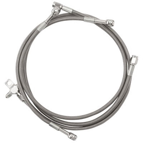 Streamline Rear Steel Braided Brake Line Standard Length Silver For Yamaha