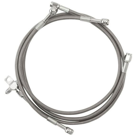 Streamline Rear Steel Braided Brake Line Standard Length Silver