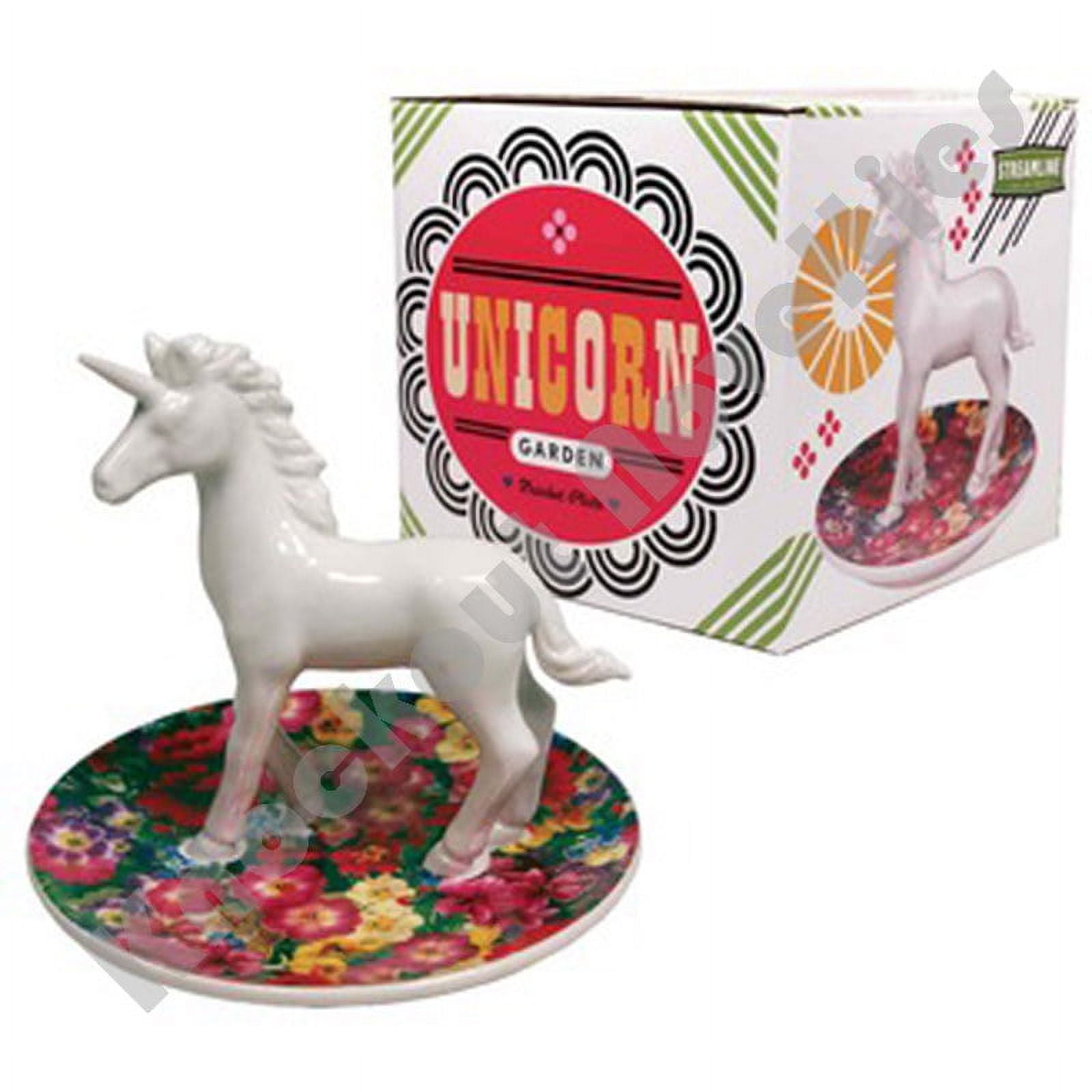 Streamline Unicorn Garden Trinket Plate White Unisex Adults Porcelain ...