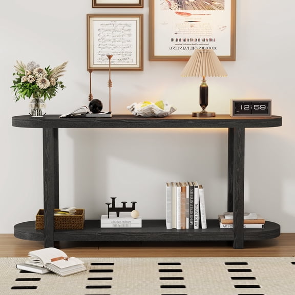 Streamlined Desktop Porch Table | Greet Guests, Guide Sight Flow | Durable MDF & Ash Veneer, Reliable Furniture | Avoid Scratches during Assembly
