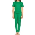 thumbnail image 1 of Stretch Is Comfort Girl's Short Sleeve Crew Neck and Leggings Set Kelly Green 16, 1 of 3