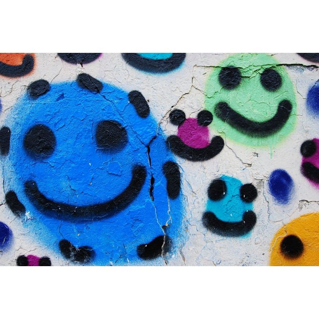 Street Art Emoticon Smiley Smilies Urban Art Wall Laminated Poster