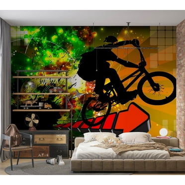 Street Art Wallpaper Wall Mural - Bicycle Tricks