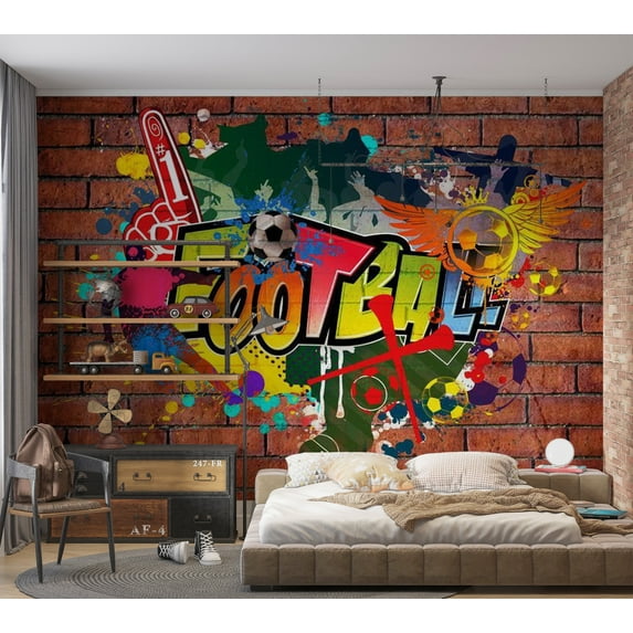 Street Art Wallpaper Wall Mural - Football Fans