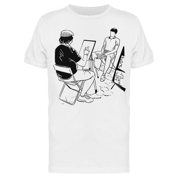 Street Artist Portrait T-Shirt Men -Image by Shutterstock, Male Medium