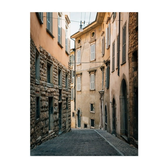 Street in Bergamo - Bergamo Lombardy Italy Photography Architecture Street Photography Italian City Travel Poster Vintage Unframed Wall Art Print 24 x 30 inches