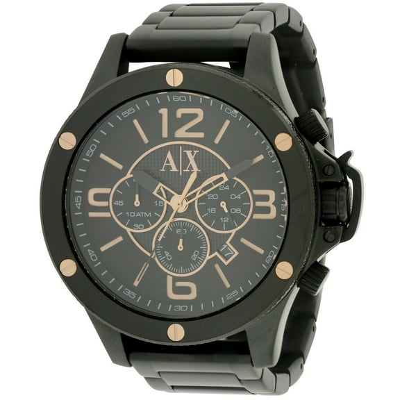 Street Black IP Chronograph Mens Watch AX1513