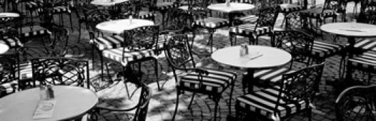 Street Cafe Frankfurt Germany Canvas Art - Panoramic Images (36 x 12)