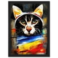 thumbnail image 1 of Street Cat Third Eye Psy-Fi Portrait Artwork Framed Wall Art Print A4, 1 of 4